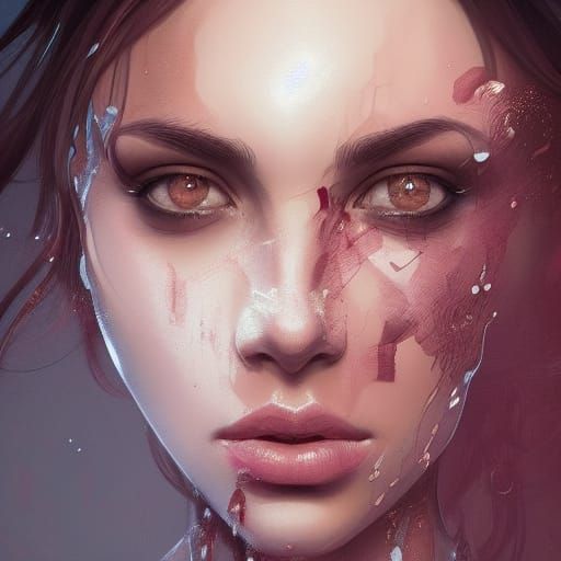 Detailed Portrait of a Woman in Art Nouveau Style