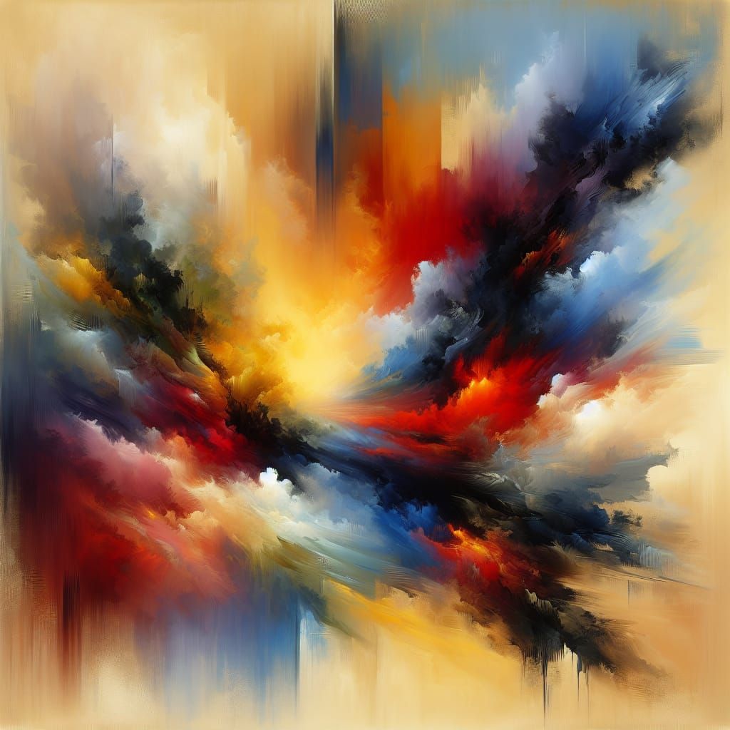 Abstract Expressionism: Warm and Cool Color Harmony