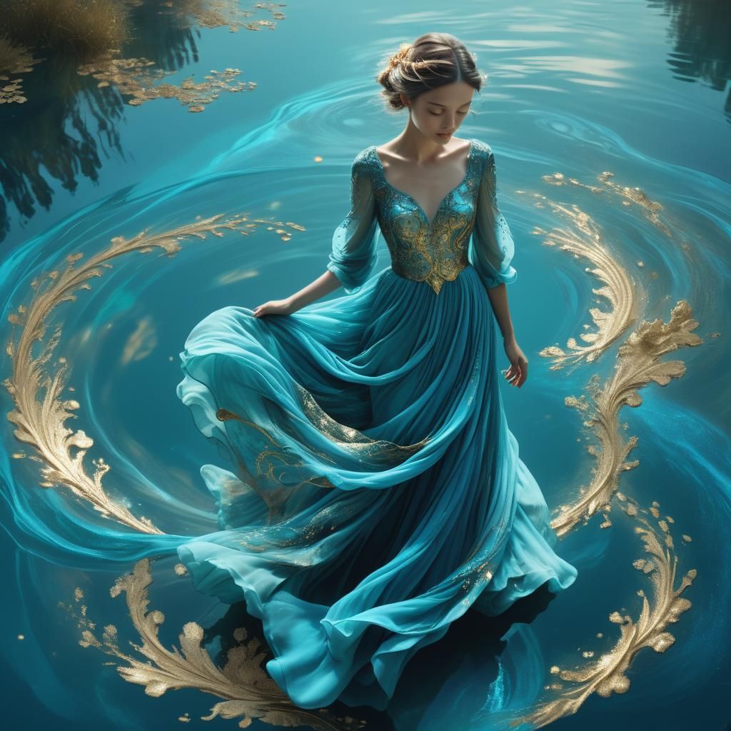 Undine in Cosmos: A Surreal Photorealistic Image