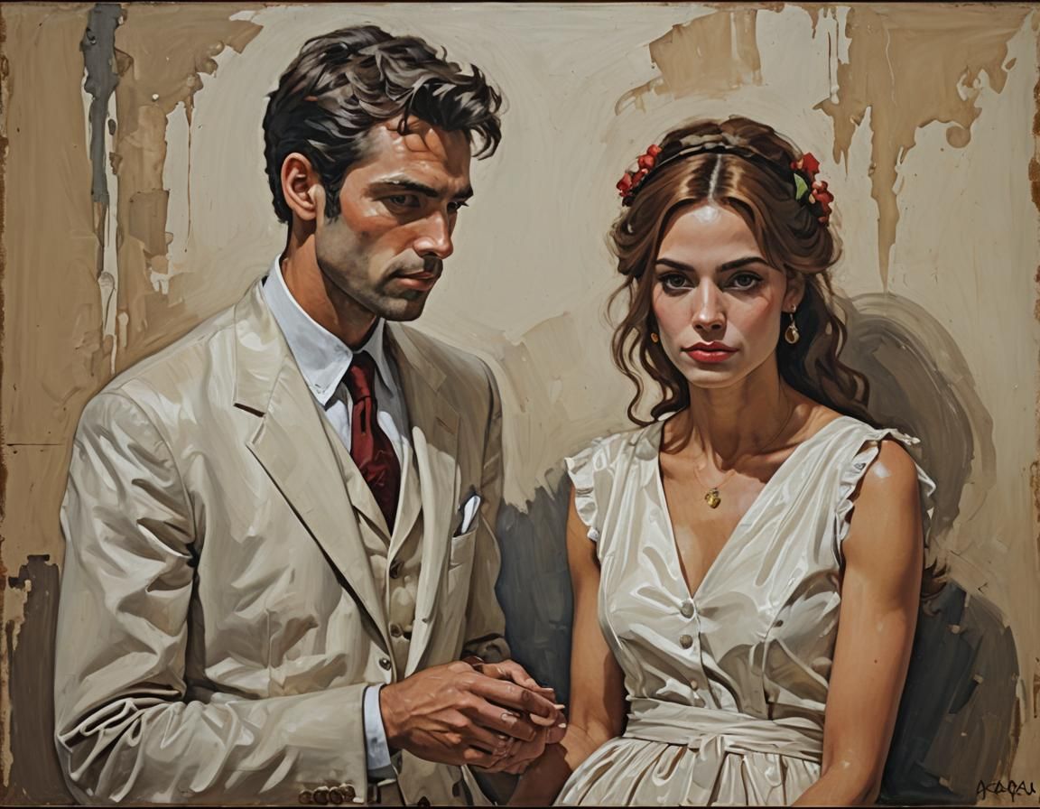 Adam and Eve in Cubist Style