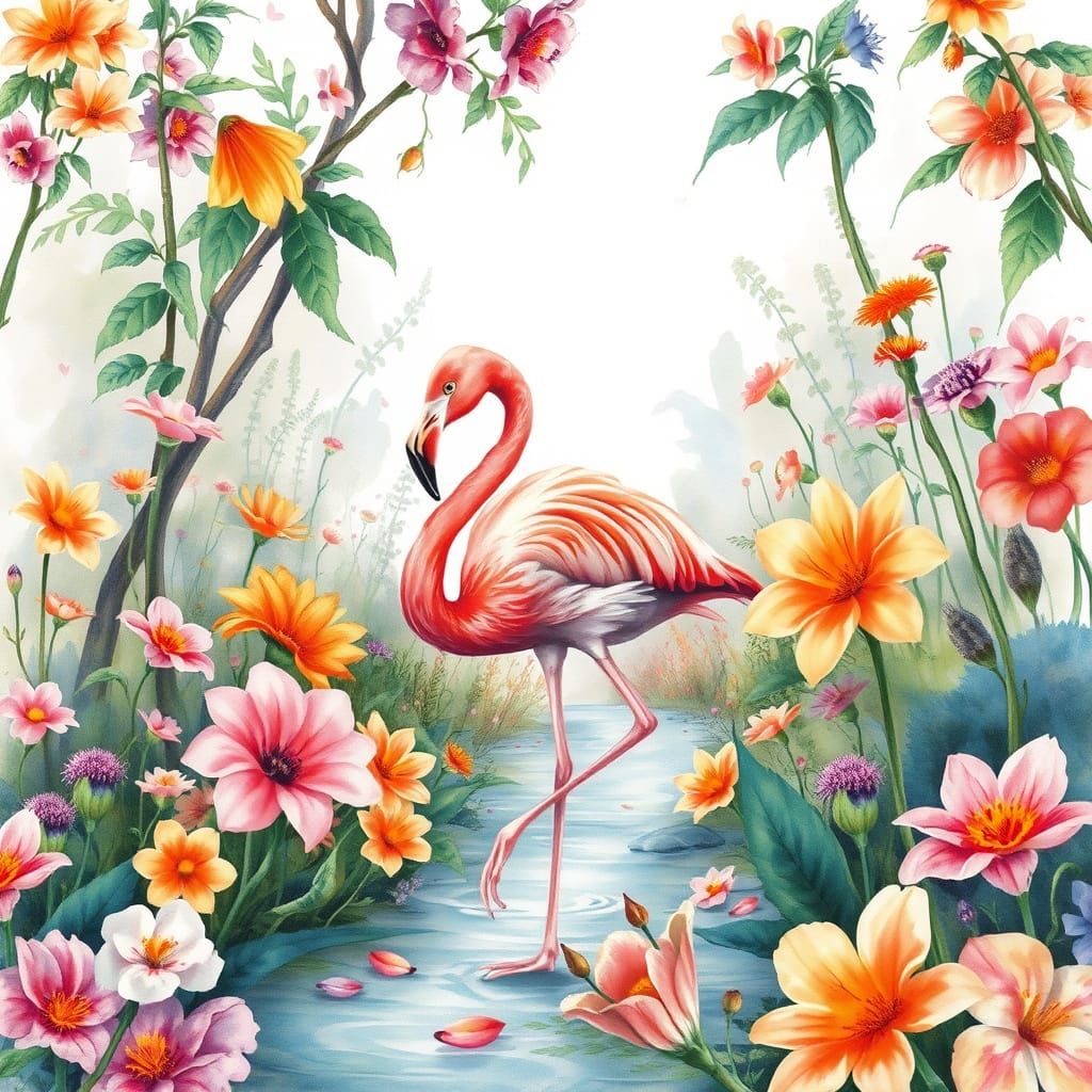 Charming Flamingo in Vibrant Alien River Garden