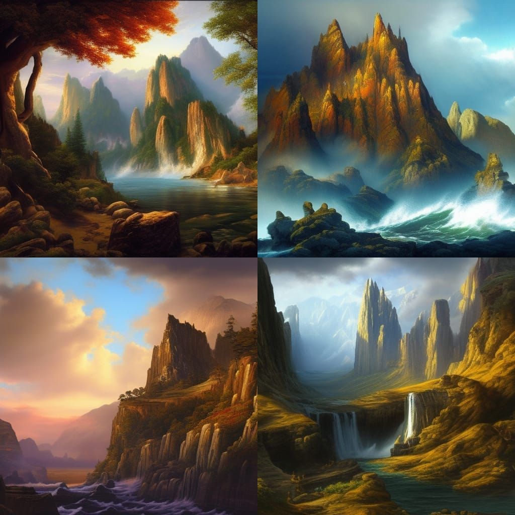 Majestic Rocky Landscape as Detailed Matte Painting