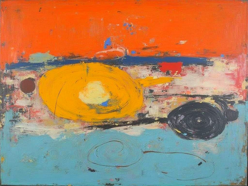 Abstract Masterpiece with Bold Shapes and Deep Colors