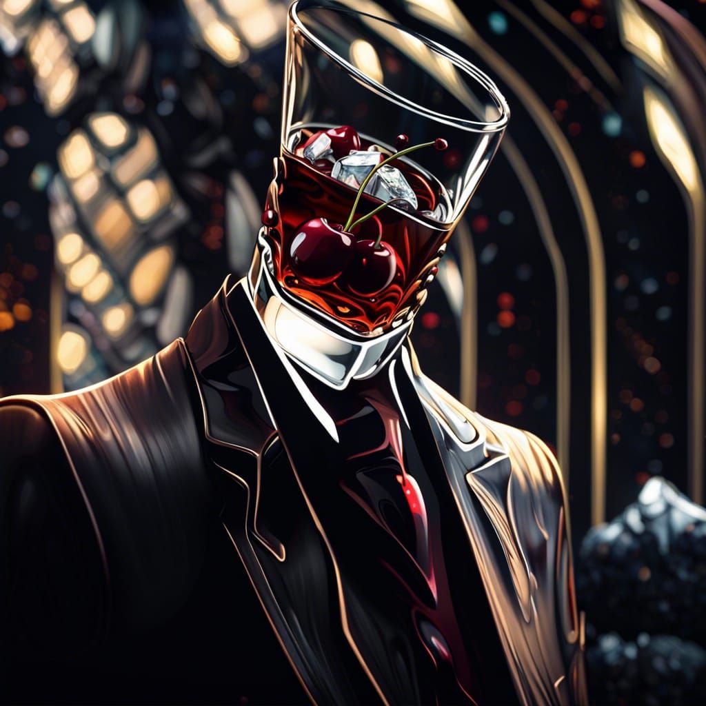 Whiskey in Crystal Glass: Detailed Matte Painting