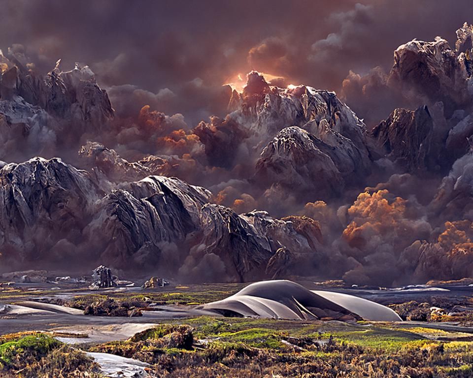 Apocalyptic Lands Matte Painting by John Howe