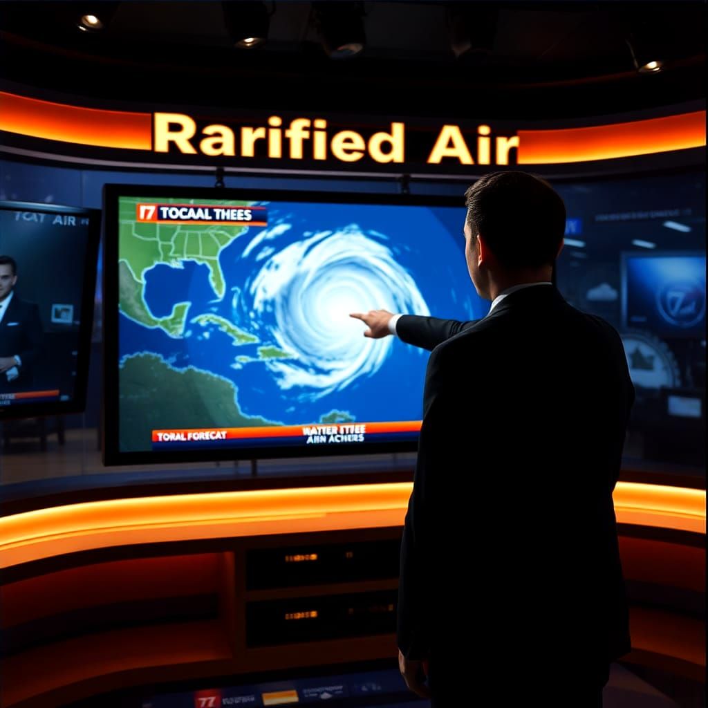 Weatherman Newscast of Hurricane Forecast: Cinematic Film St...