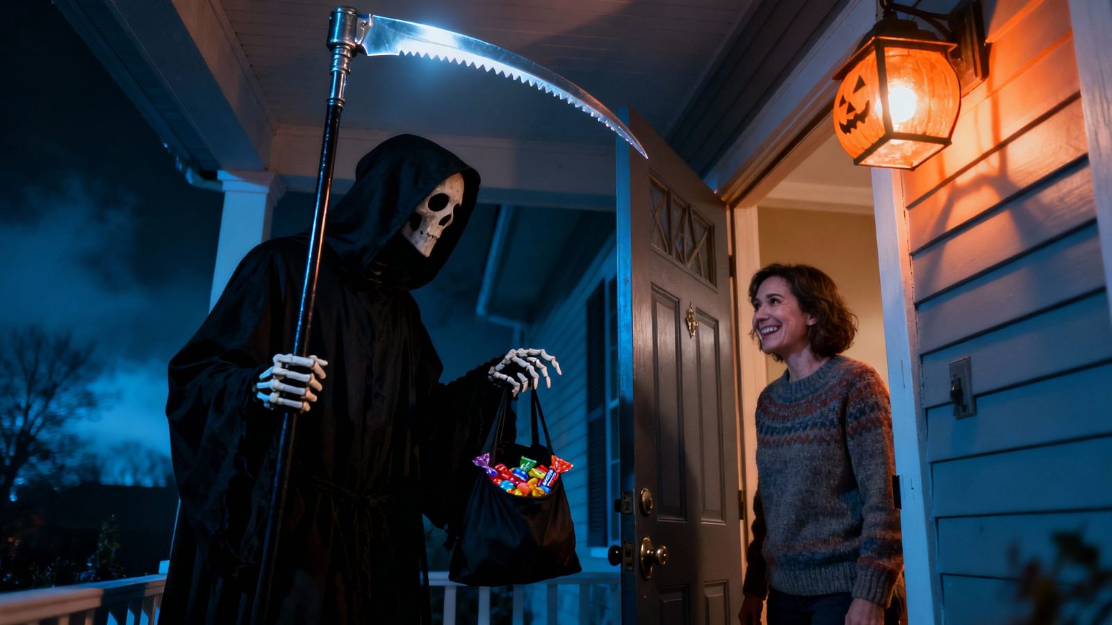 Halloween Night Reaper Offers Sweet Surprise