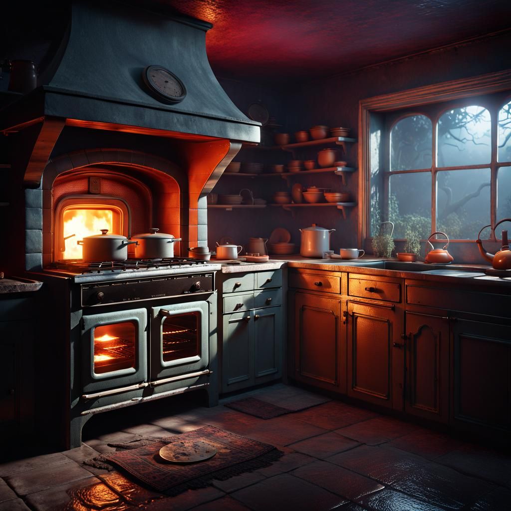 Haunted Kitchen Gadgets in Blockhouse: Horror Concept Art