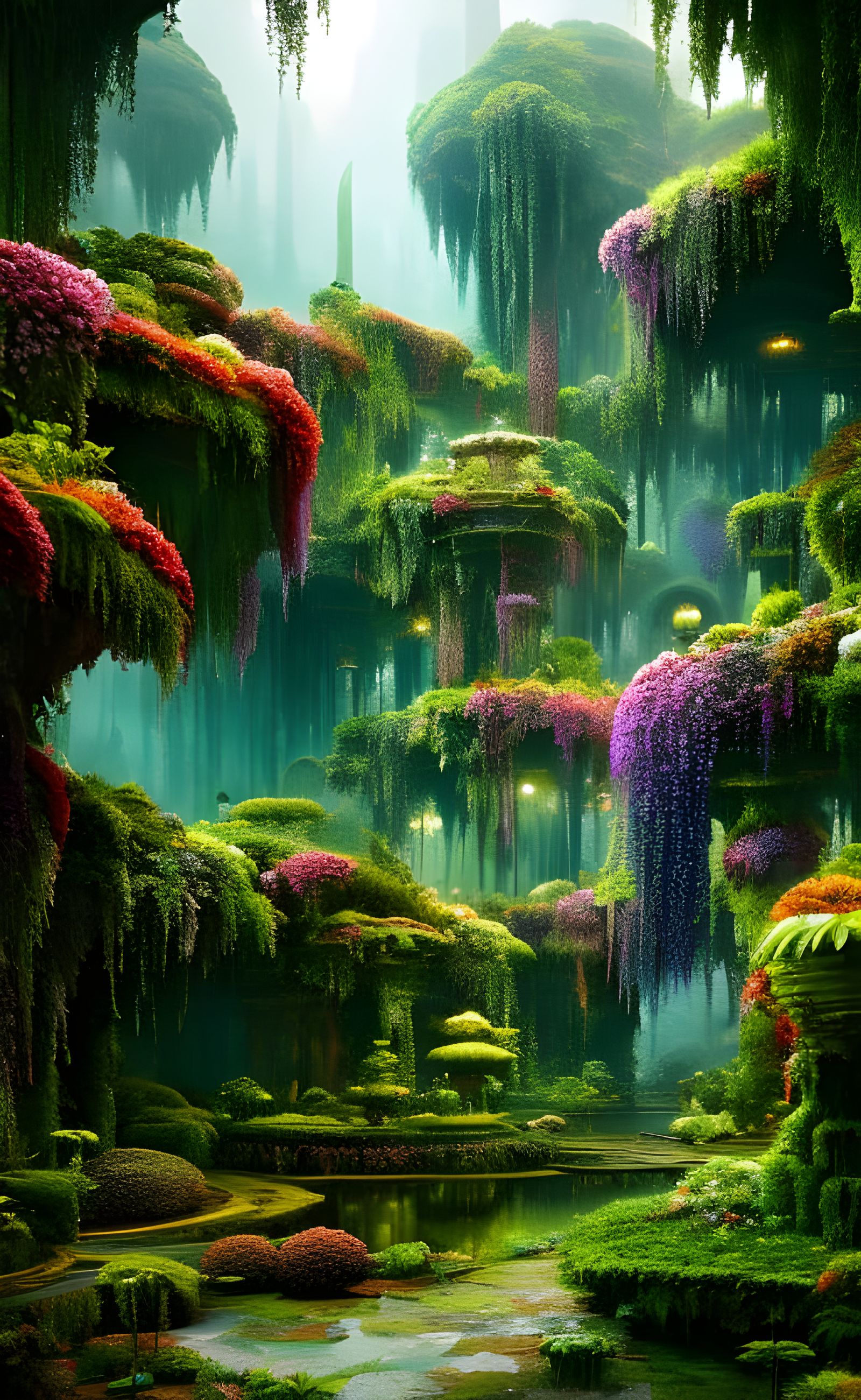 Lush Secret Garden Grotto: Award-Winning 3D Photography