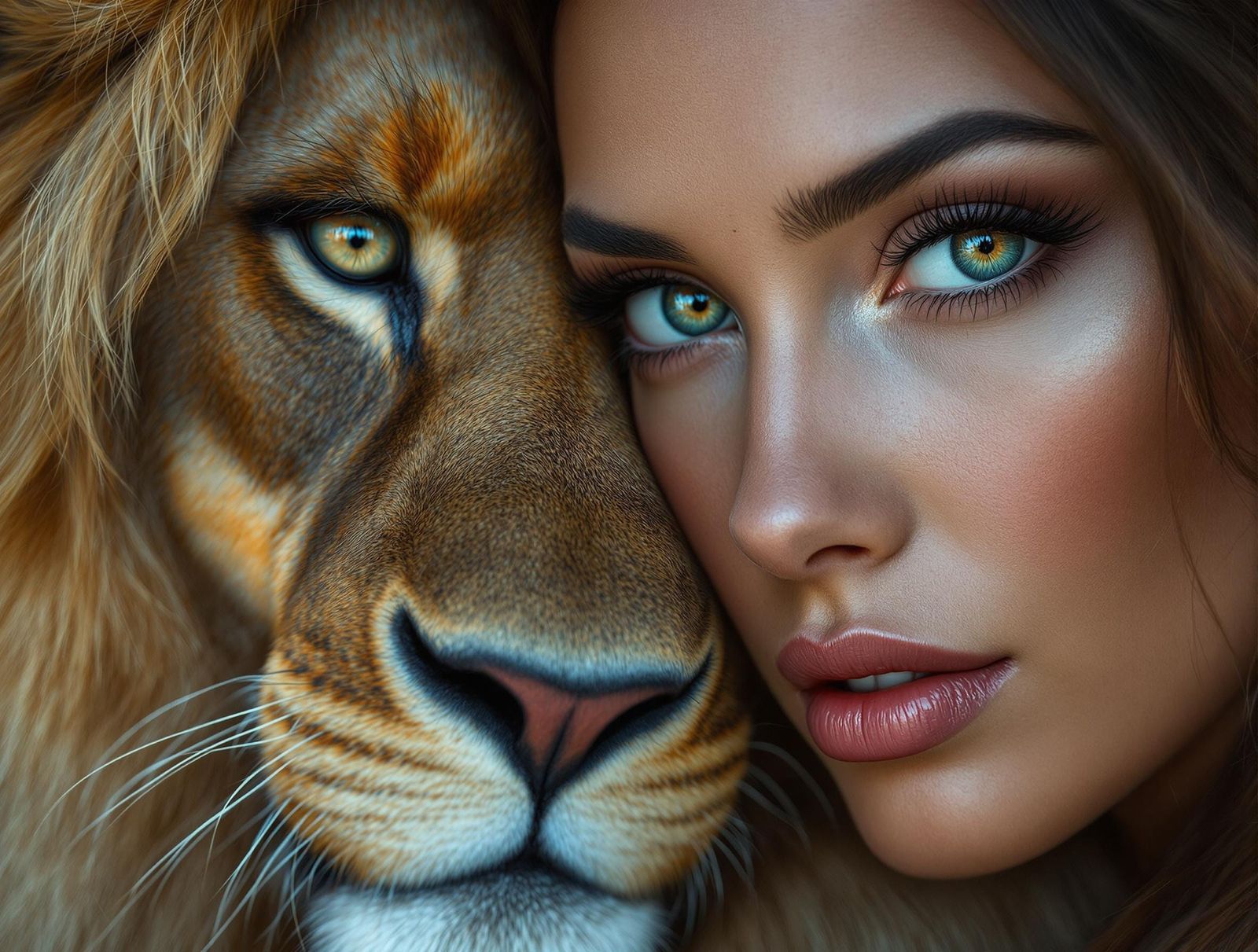 Majestic Lion Portrait in Cinematic Style