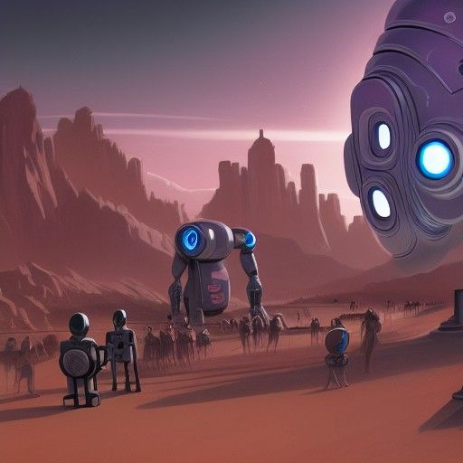 Futuristic Robot Cantina Trending on ArtStation