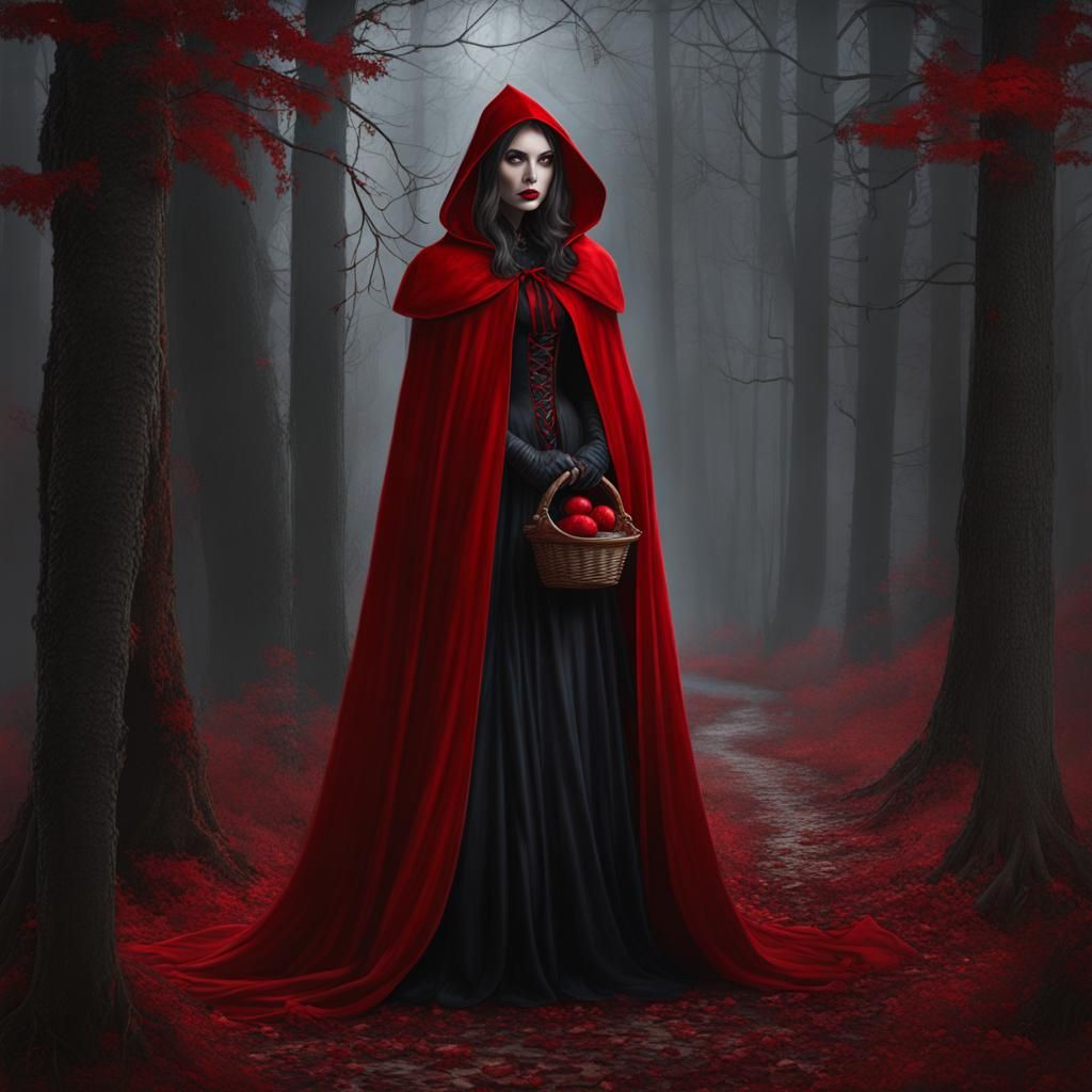 Gothic Vampire Little Red Riding Hood Art
