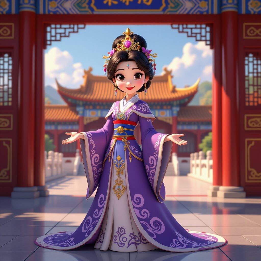 3D Disney Style Empress Lin in Ming Dynasty Palace