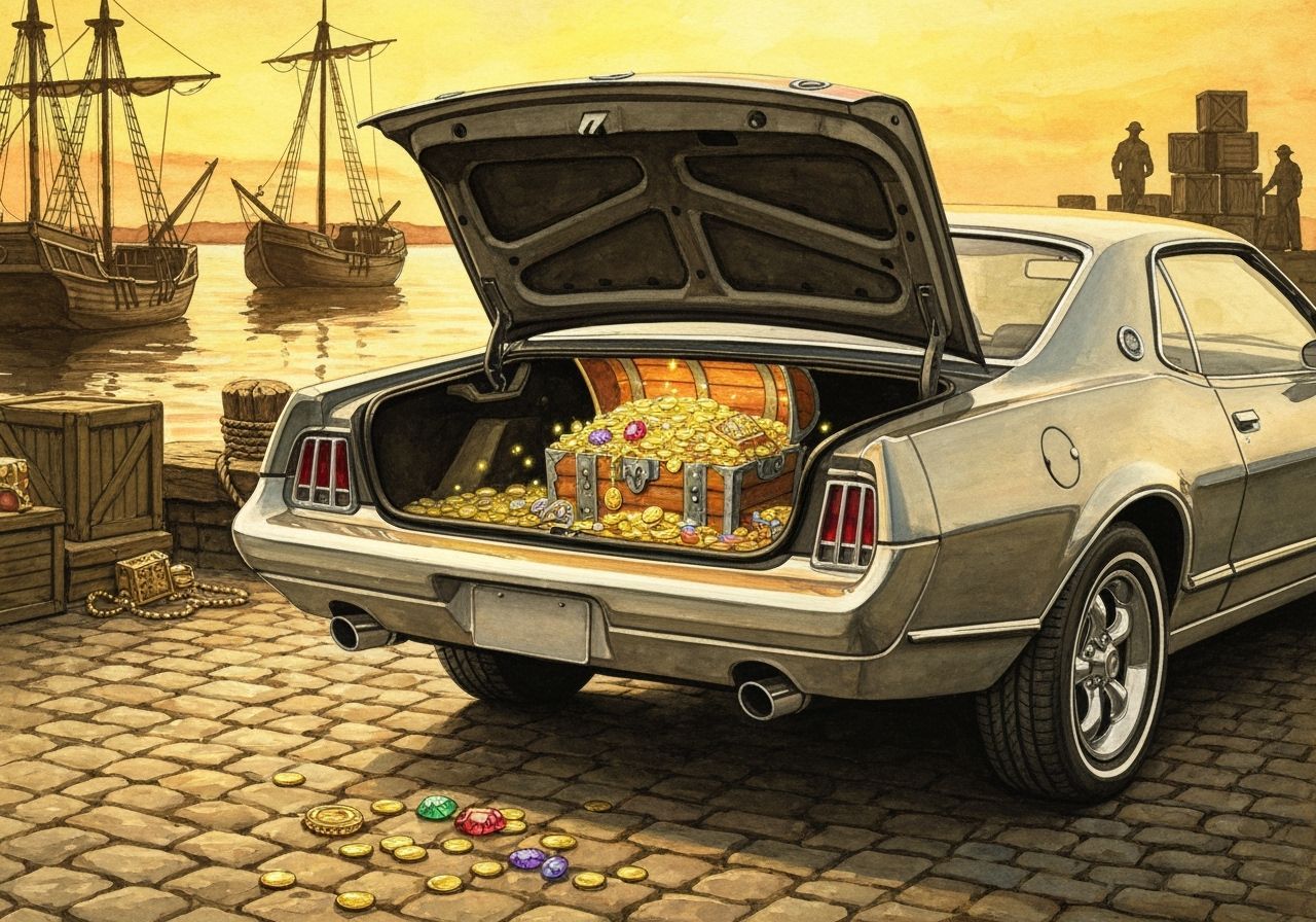 Mercury Cougar's Pirate Treasure: Gouache Painting