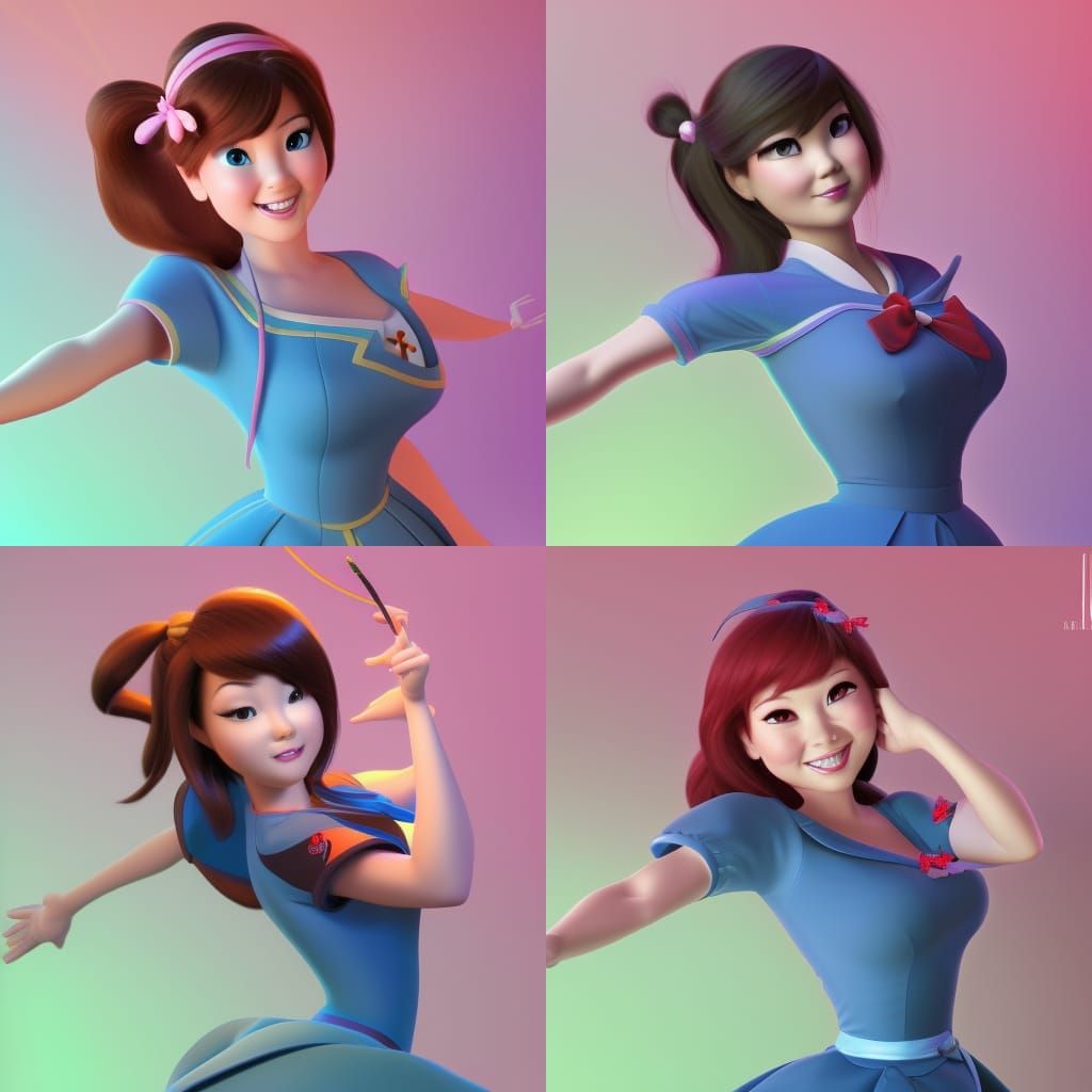 Hitomi Tanaka as Disney Princess in 3D Art