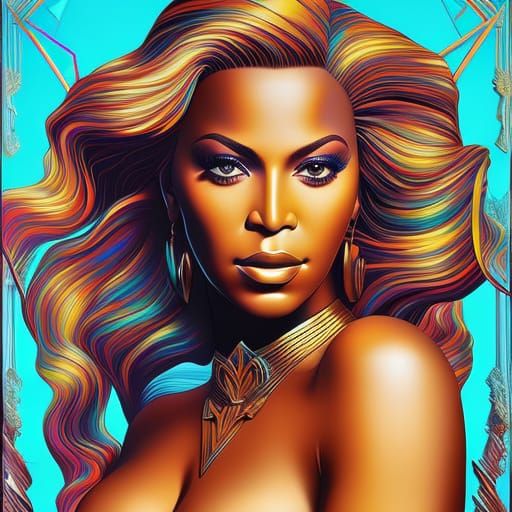 Colorful Portrait of a Powerful Woman in Street Art Style