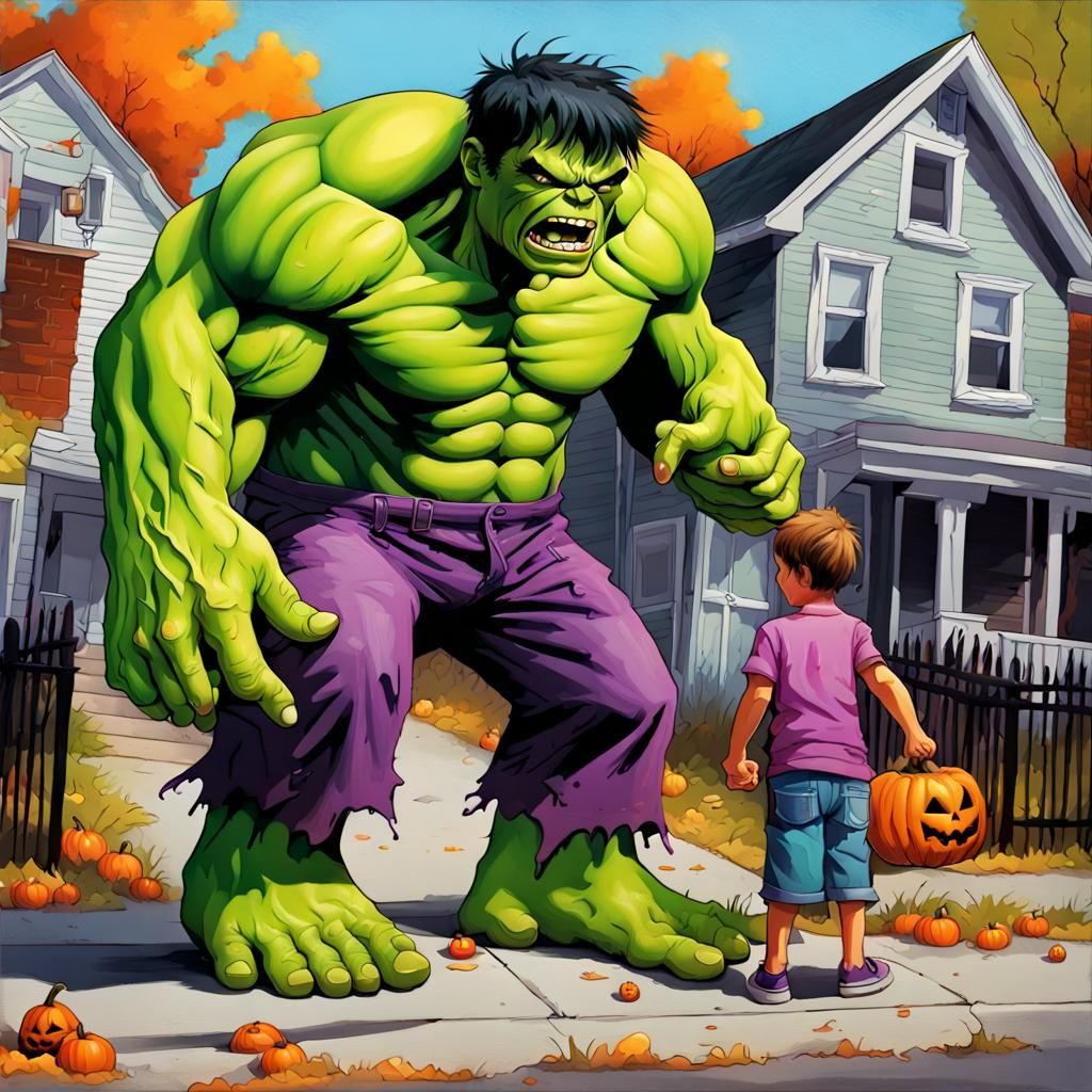 Hulk Goes Trick-or-Treating: Graffiti Style