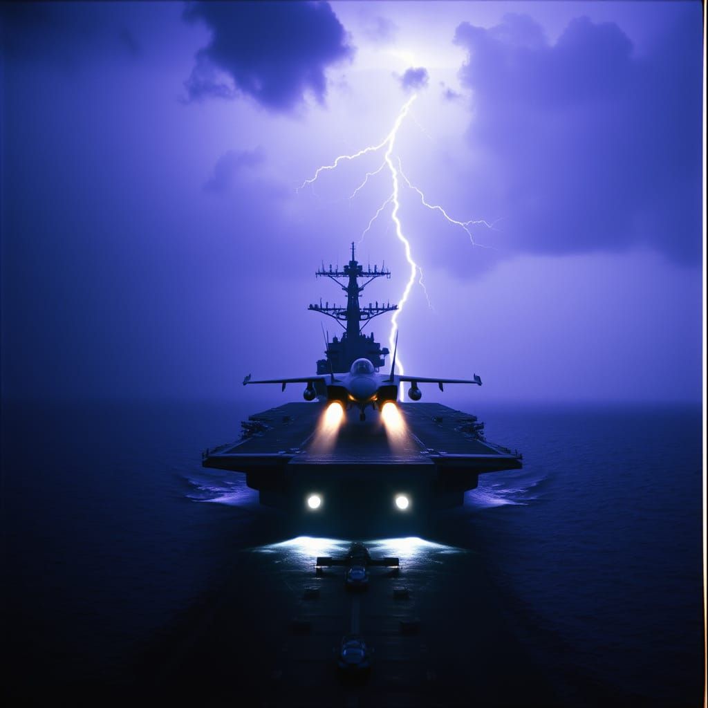 Epic Aircraft Carrier Launch in Darkstorm