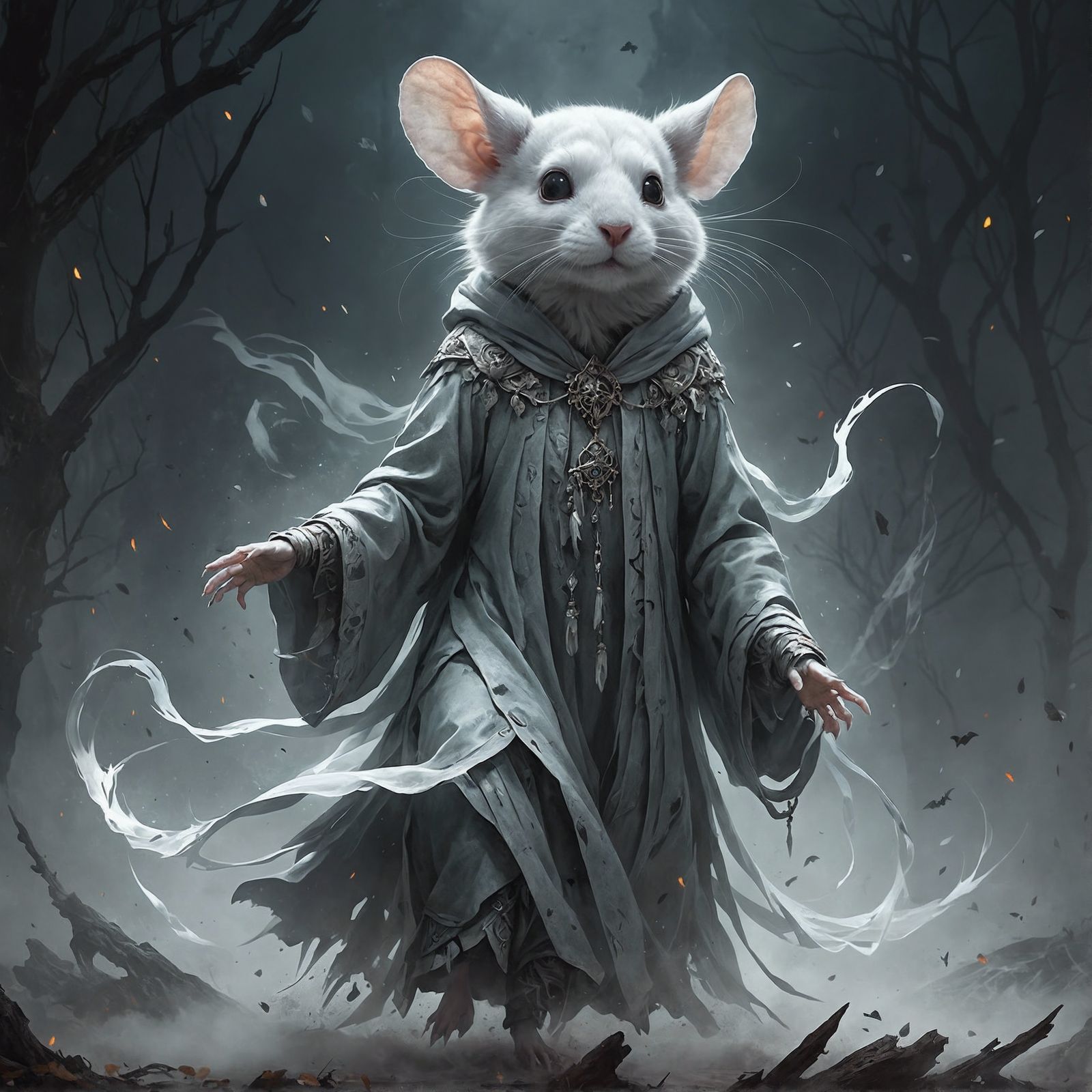 Ghost Mouse: Spooky Spirit in 8K Resolution