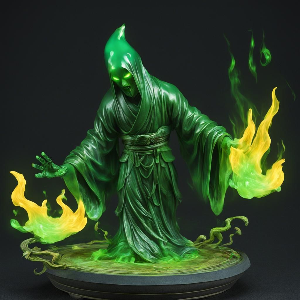 Ethereal Green Flame Spirit of Yomi