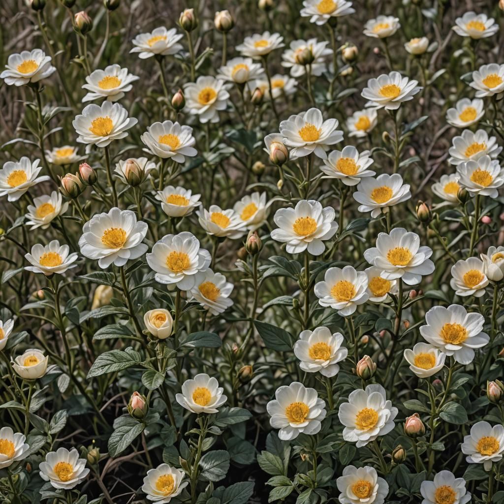 Hyperrealistic Field of Flowers in Cinematic Style