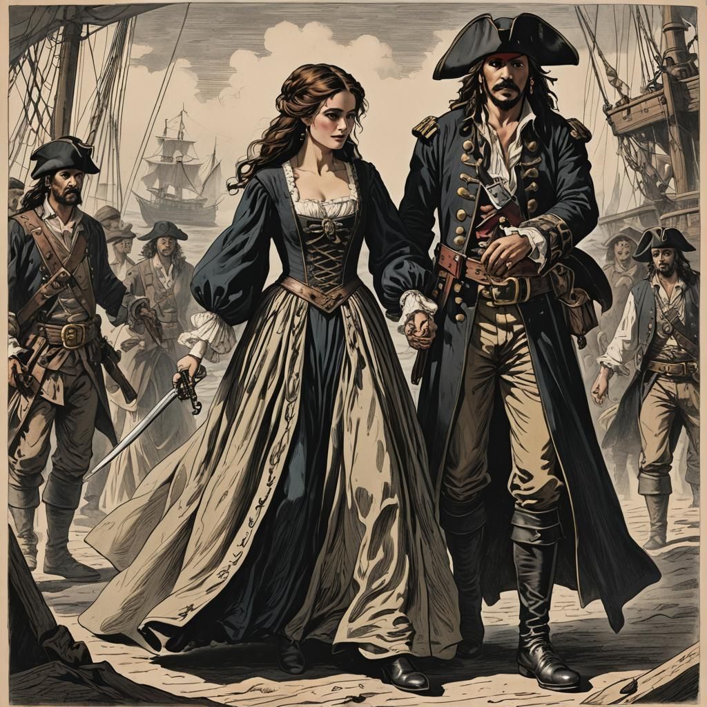 Pirate Captain Rescues Damsel in Distress