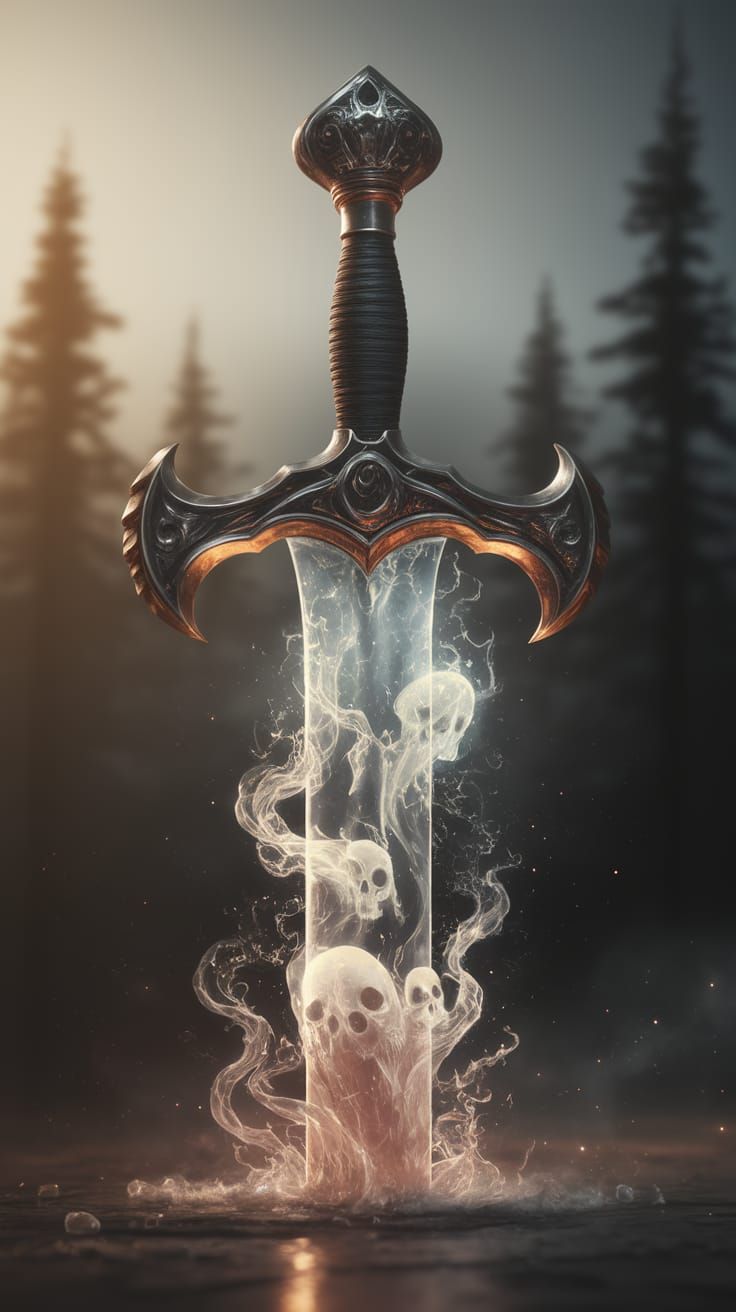 Ethereal Glass Sword in Softly Glowing Setting