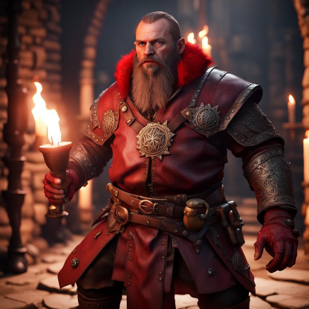 Dwarf Rogue Thief in a Dungeon