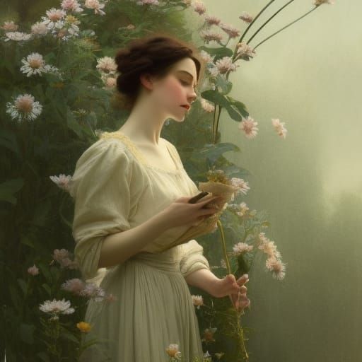 Daisies in Hyperrealistic Ornate Japanese Style