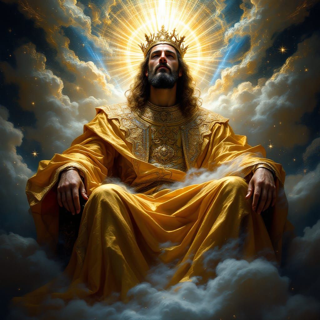 Regal Figure on Throne in Baroque Style