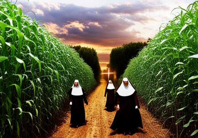 Sinister Nuns Navigate a Doomed Corn Maze