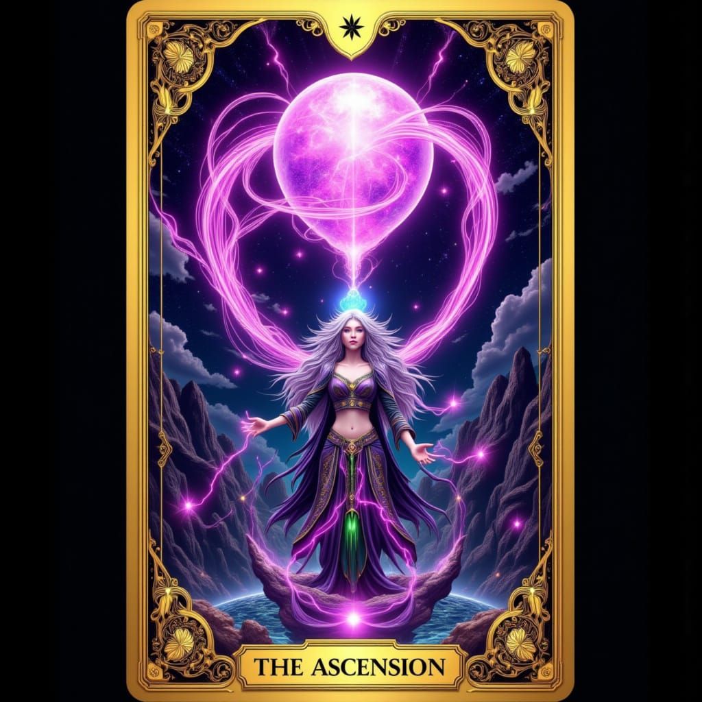 Cannabis Fortuneteller Summons Amethyst Balloon in Tarot Car...