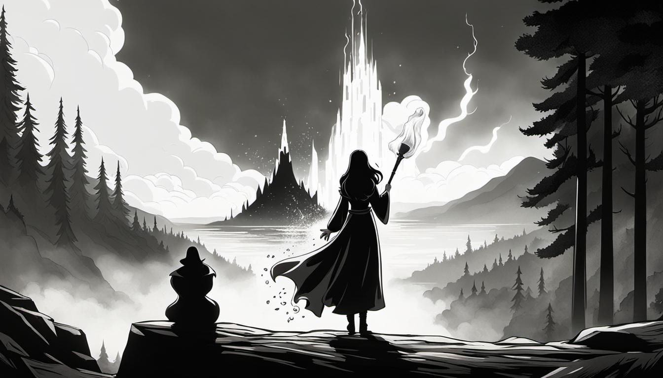 Brave Sorceress Defends Against Forest Fire