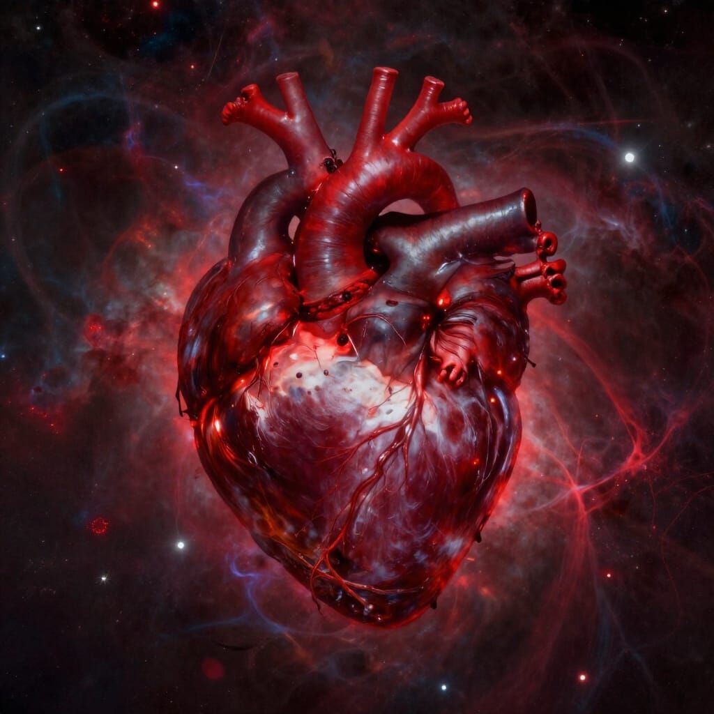 Gothic Heart Nebula in Expressionist Style