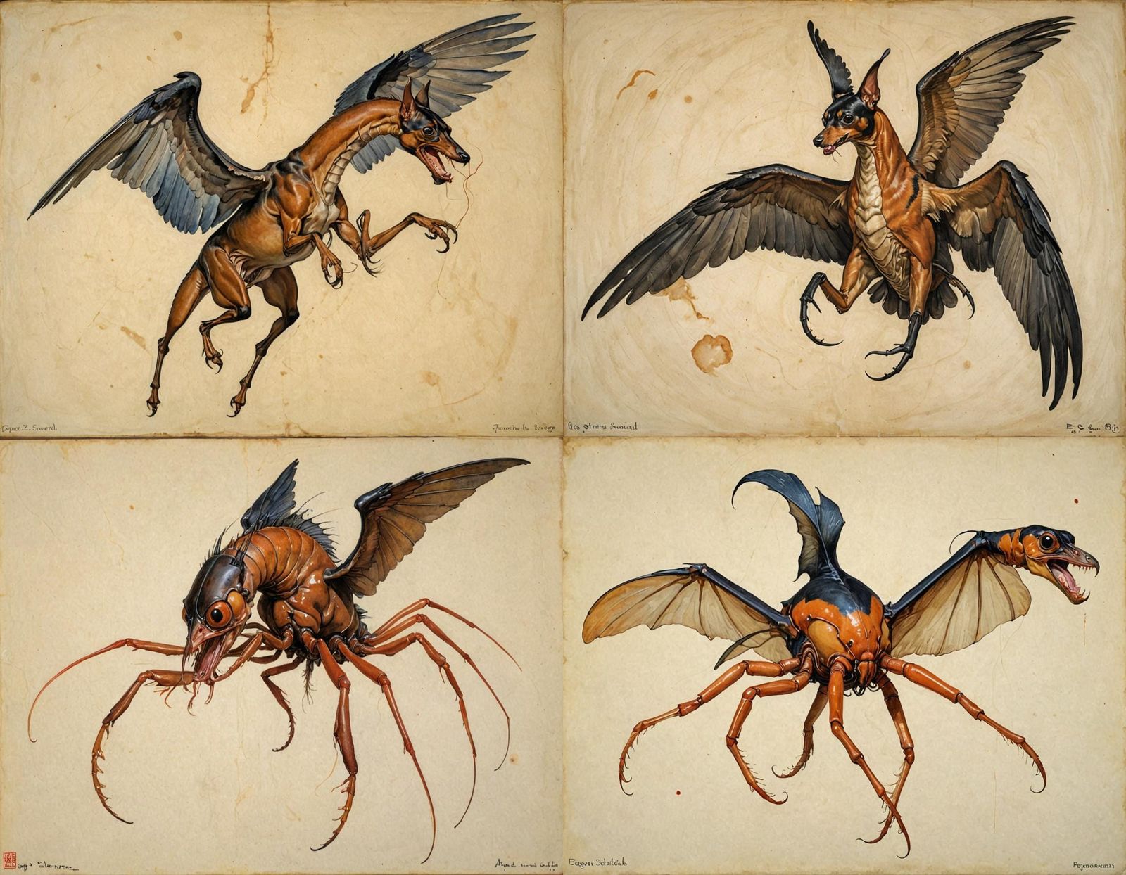 Grotesque Mutant Creature in Expressionist Style