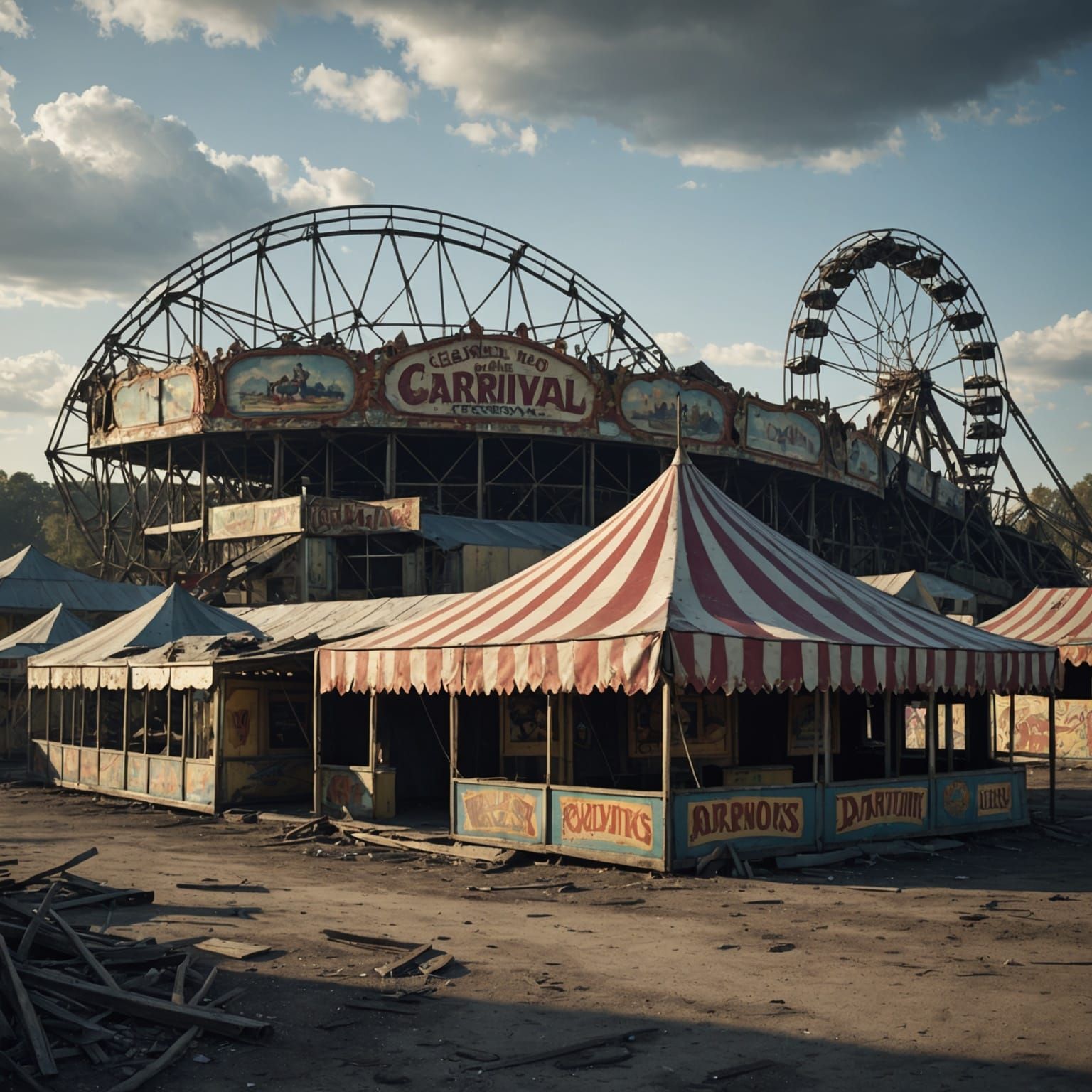 Abandoned Carnival Freak Show in Horror Style