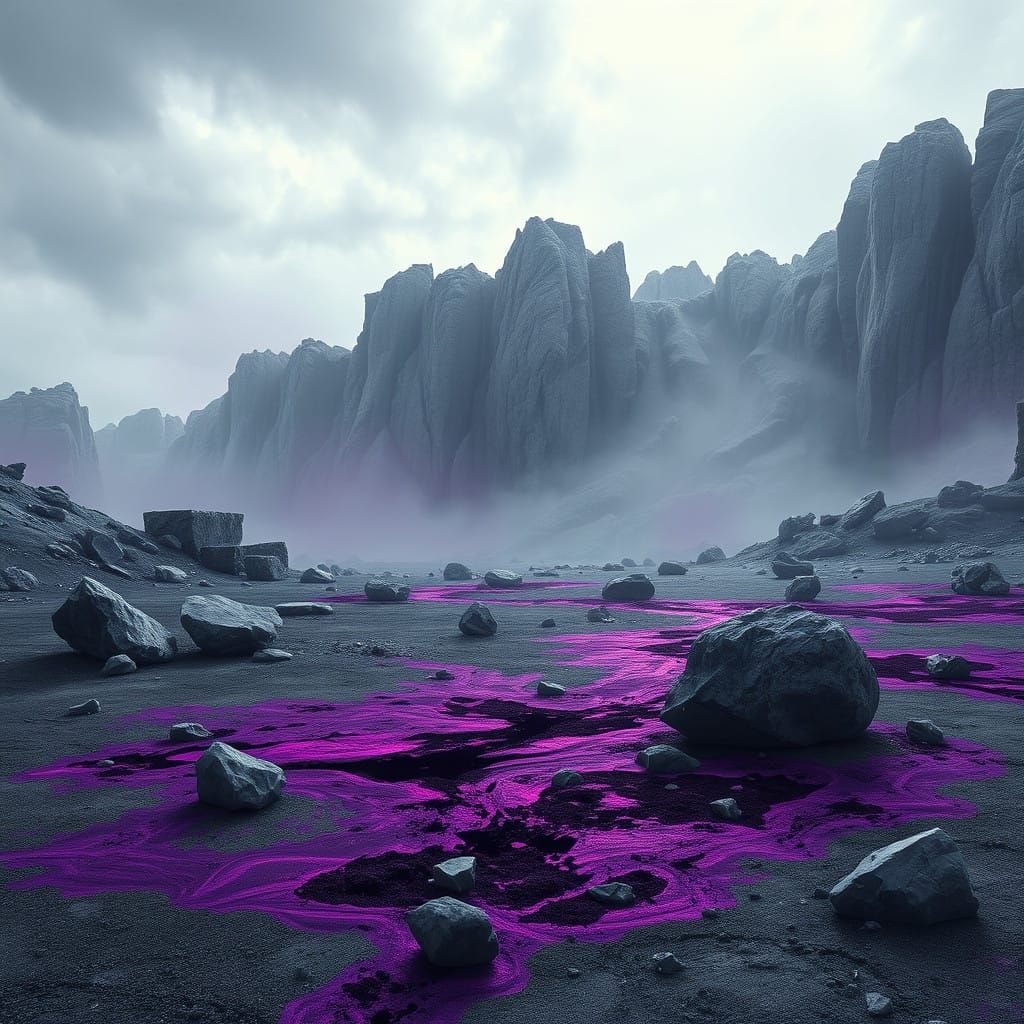 Ethereal Entity Haunts Desolate, Crimson-Shrouded Landscape