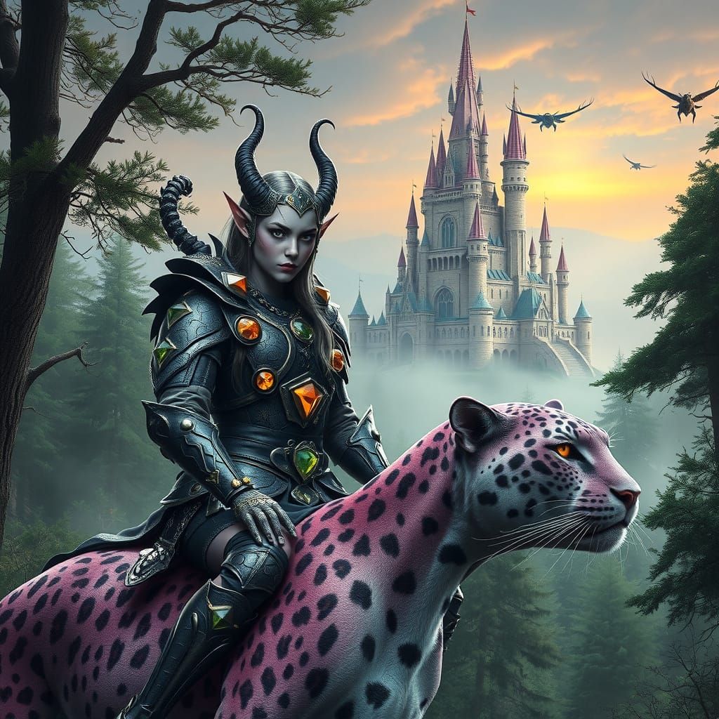 Cybork Dark Elf Goddess in Majestic Digital Painting