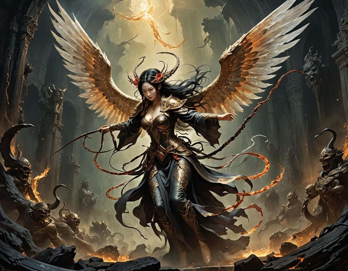 Erinyes Punishing the Damned in Matte Oil