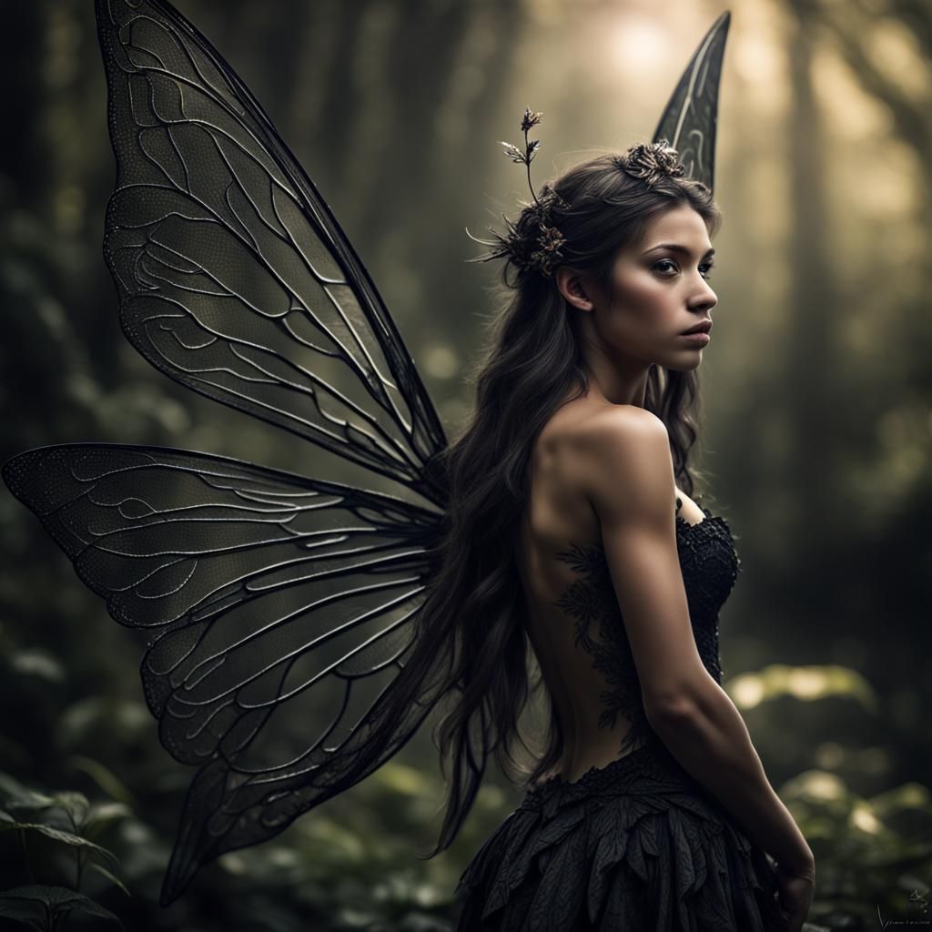 Intricate Dark Fairy in Cinematic Lighting