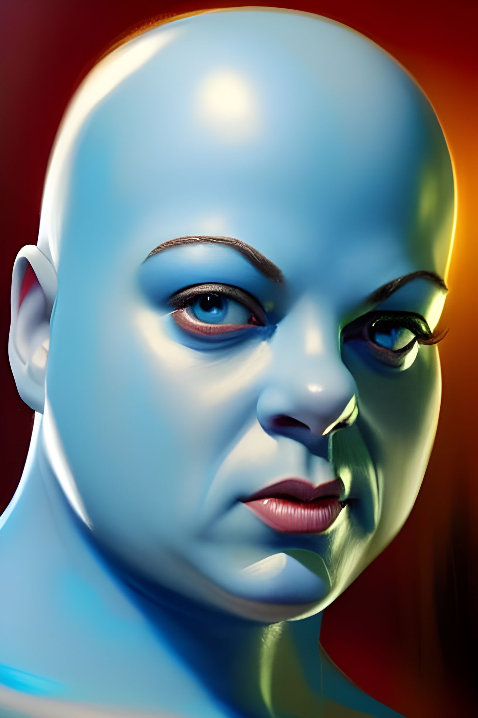 Michael Chiklis as Smurfette: Digital Art Portrait