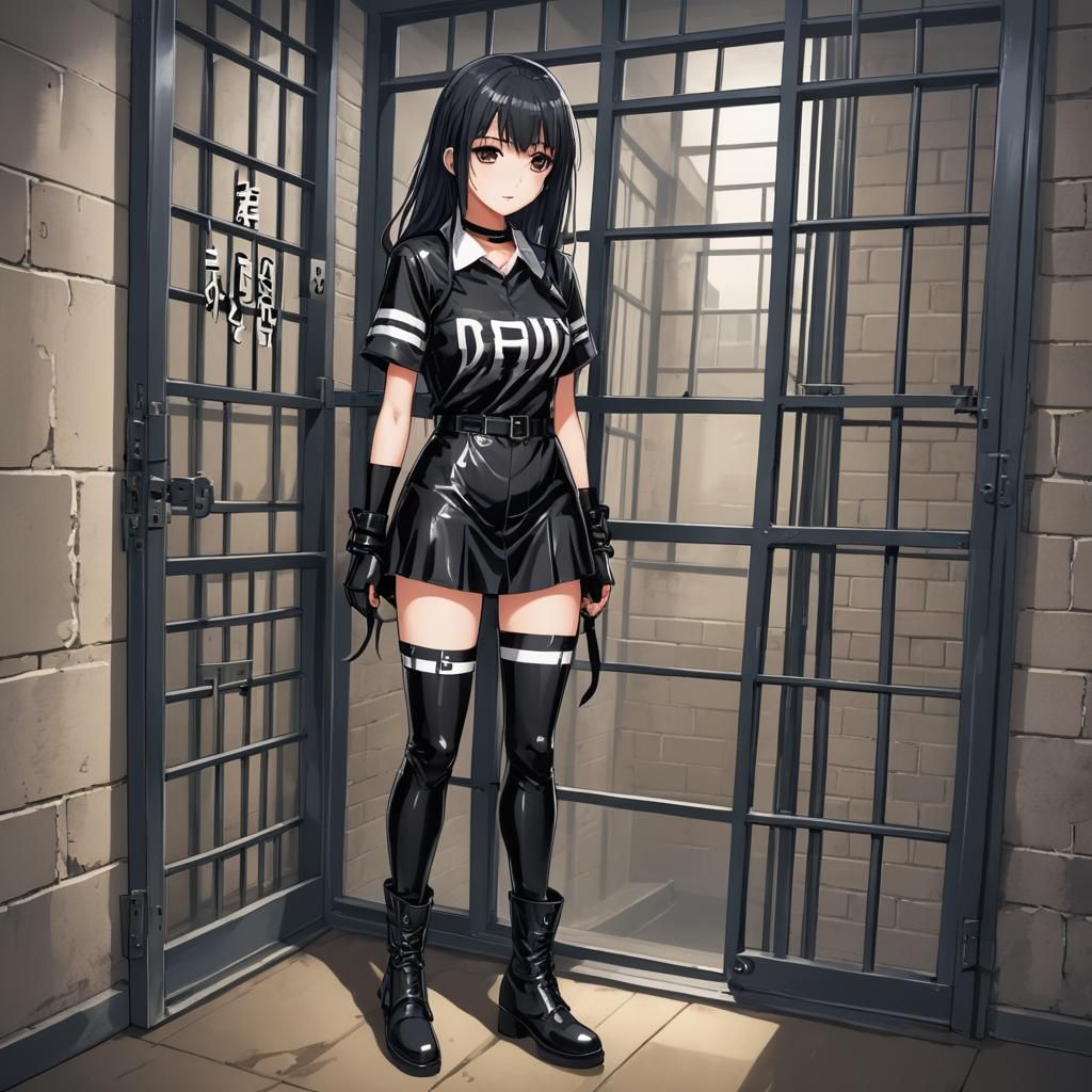 Anime Prisoner Girl in Death Row Cell