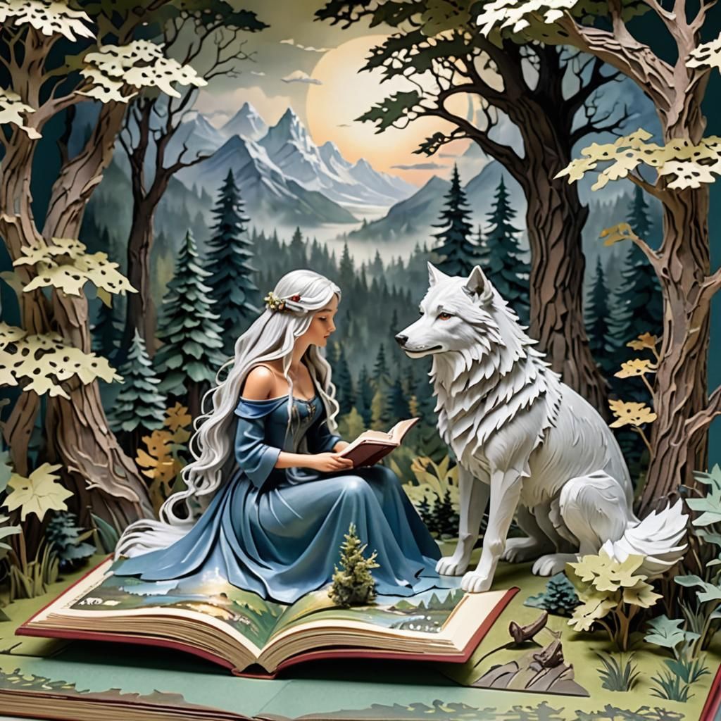 Ethereal Fantasy Scene in a PopUp Book