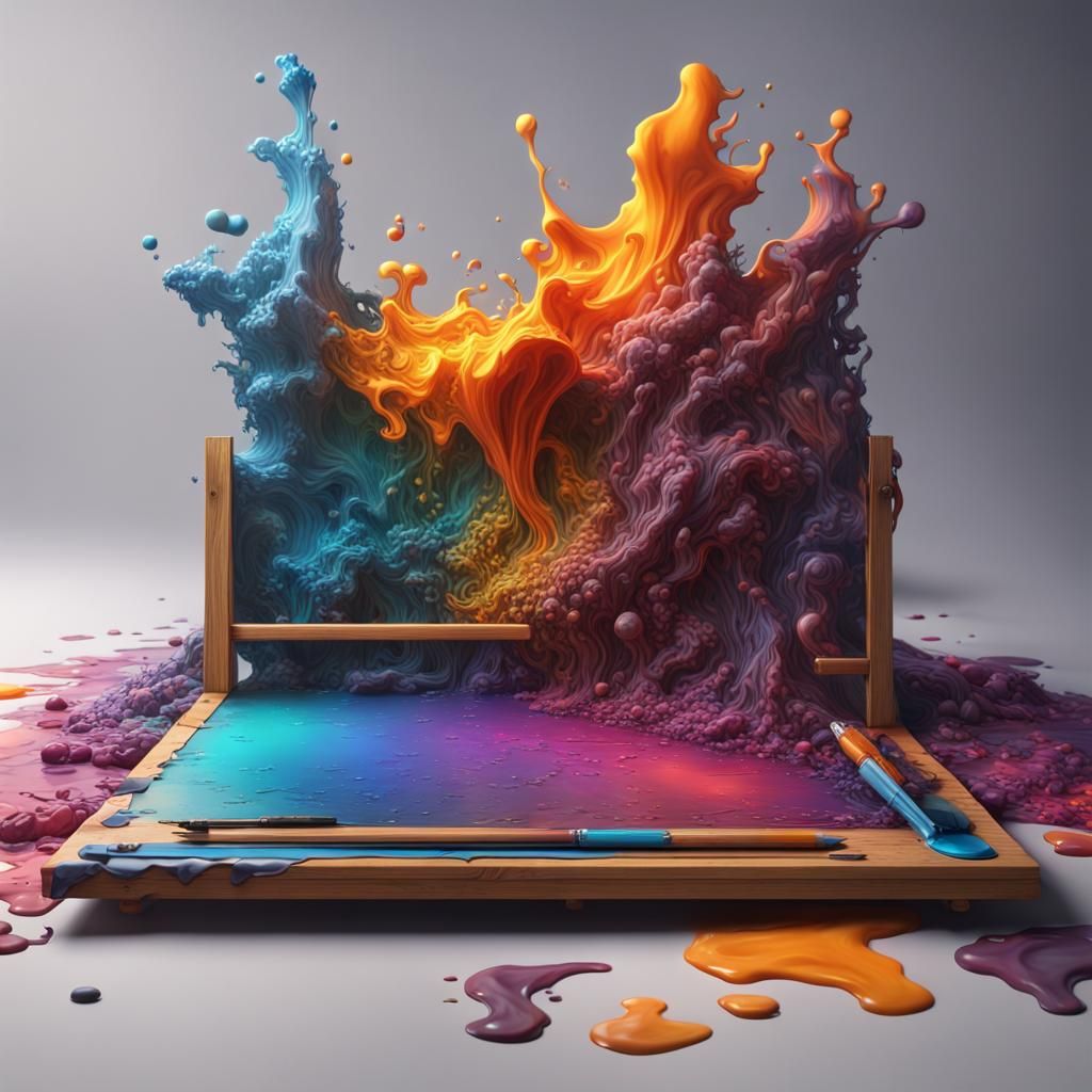 Colorful Drawing Board in 3D Style