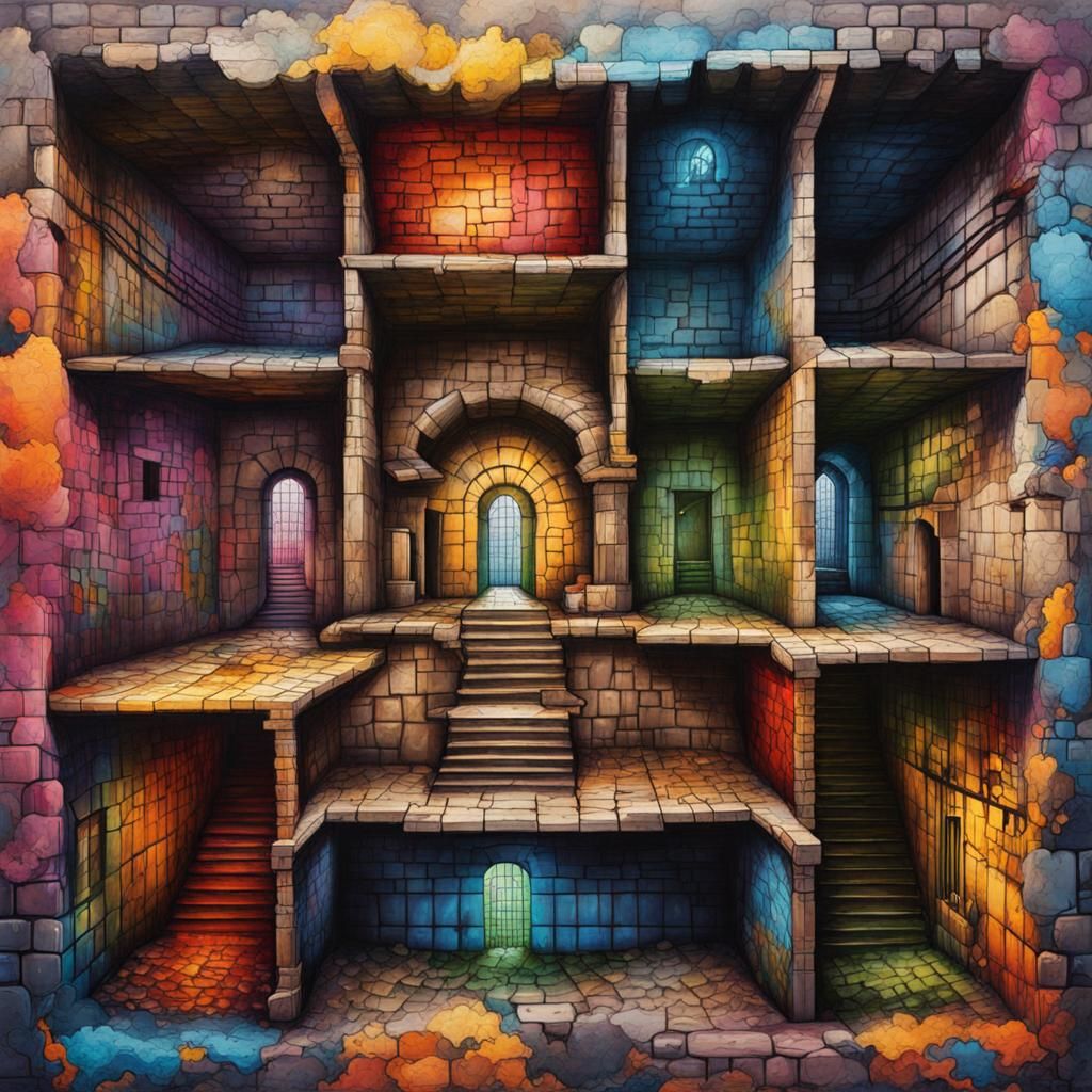Ruined Castle Dungeon: Graffiti Art Floorplan