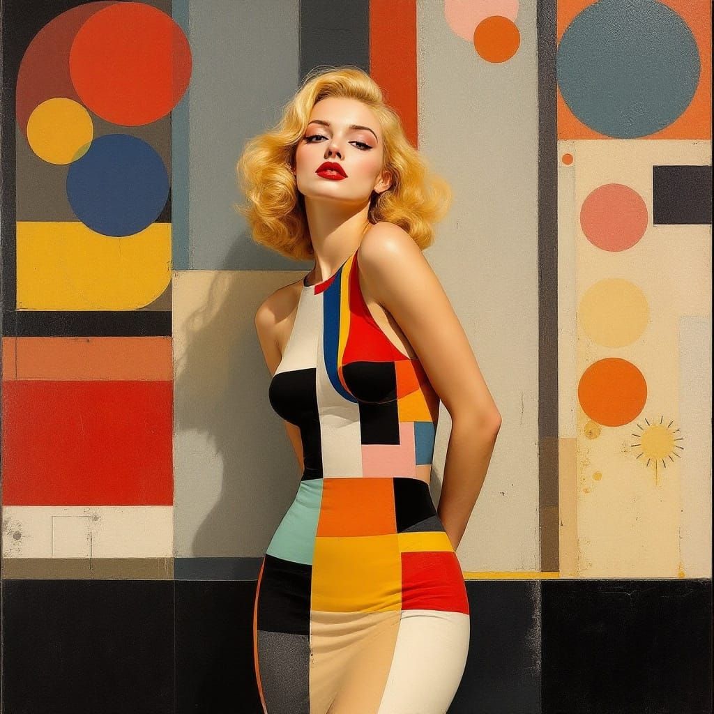 Abstract Geometric Woman with Ancient Roman Influence