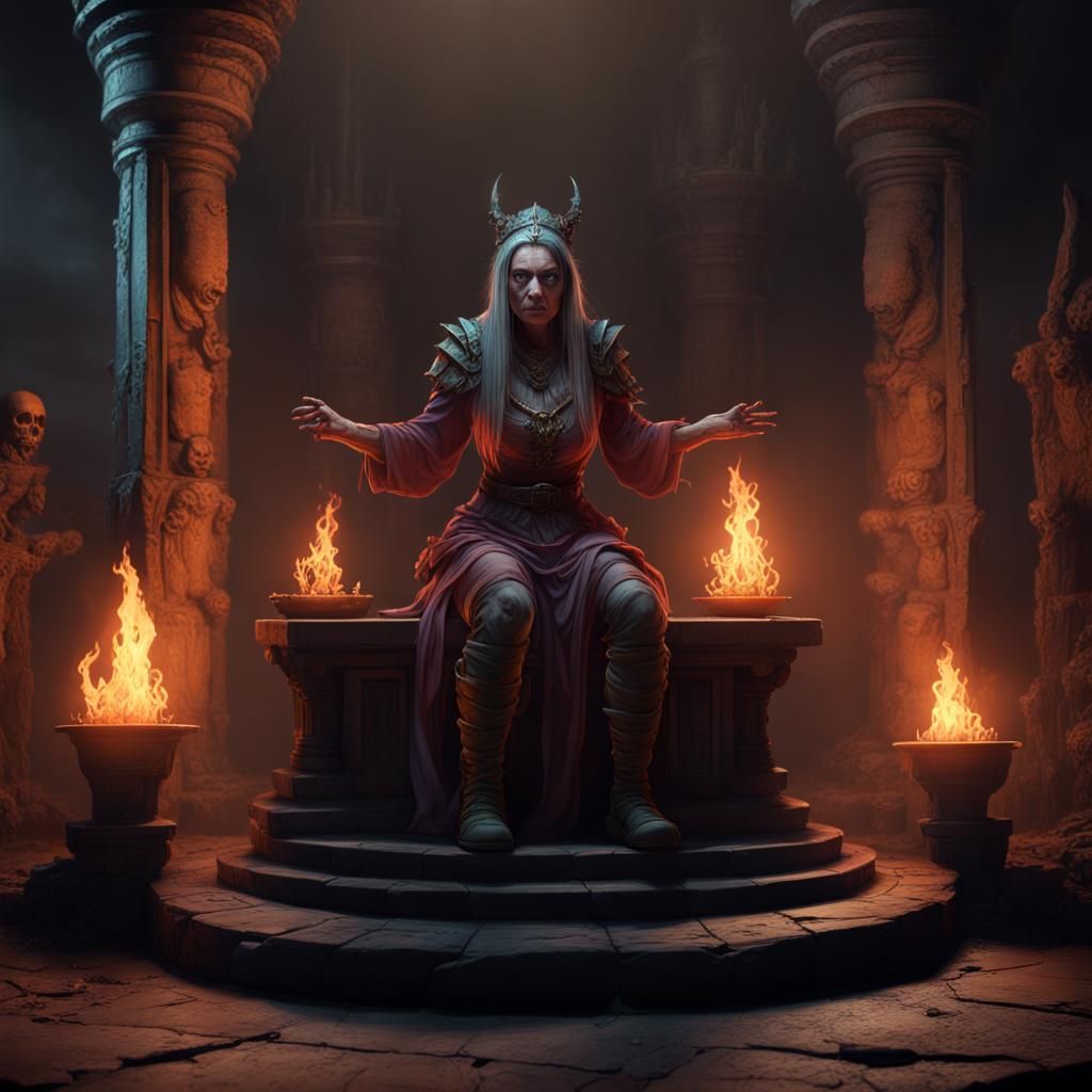 Undead Cult Sacrifice in Dank Dungeon: Matte Painting