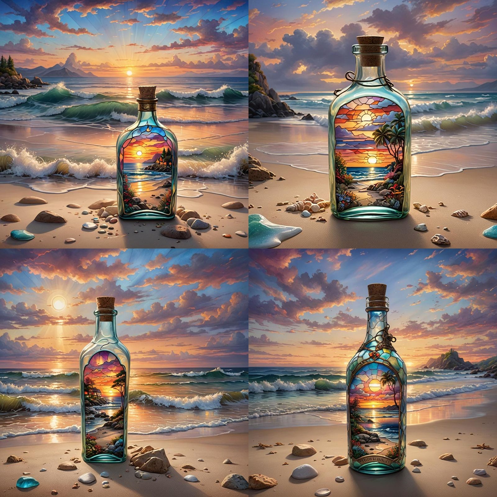 Stunning Sunset in a Stained Glass Bottle