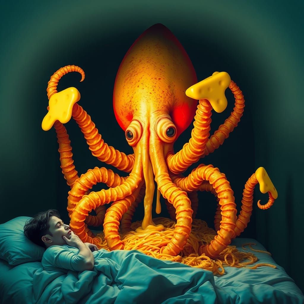 Surreal Pasta Squid Nightmare Dreamscape