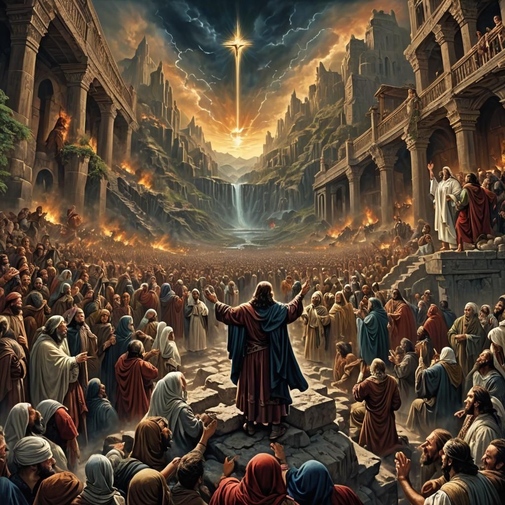 Prophet Preaching to Nations: A Detailed Matte Painting